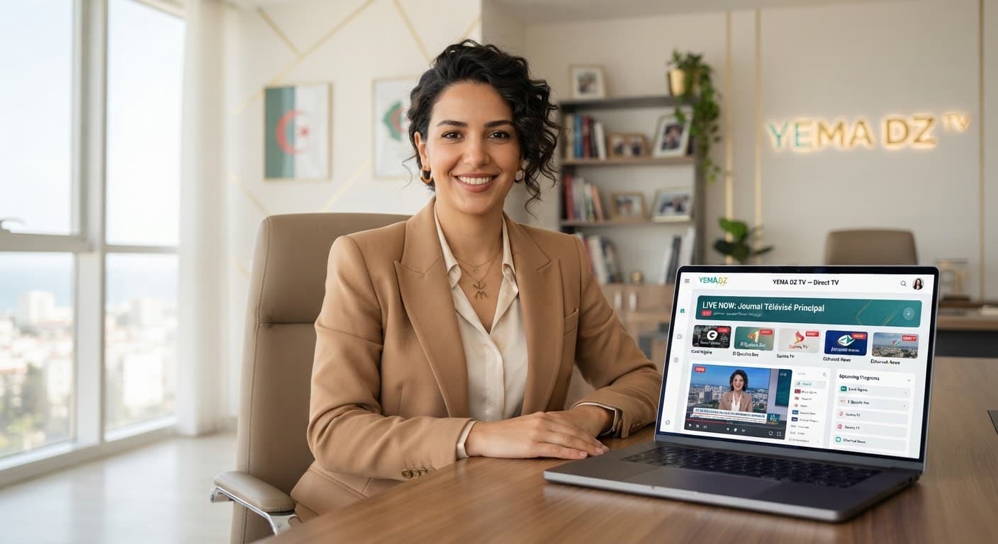 Portrait d'une entrepreneuse algérienne dans un bureau lumineux
