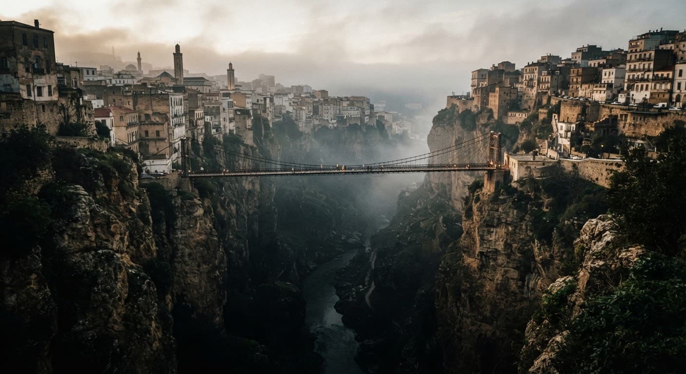Pont suspendu au-dessus des gorges du Rhummel à Constantine