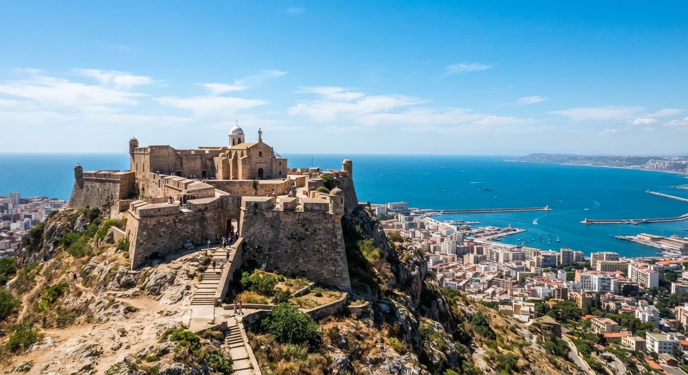 Fort de Santa Cruz surplombant la Méditerranée à Oran