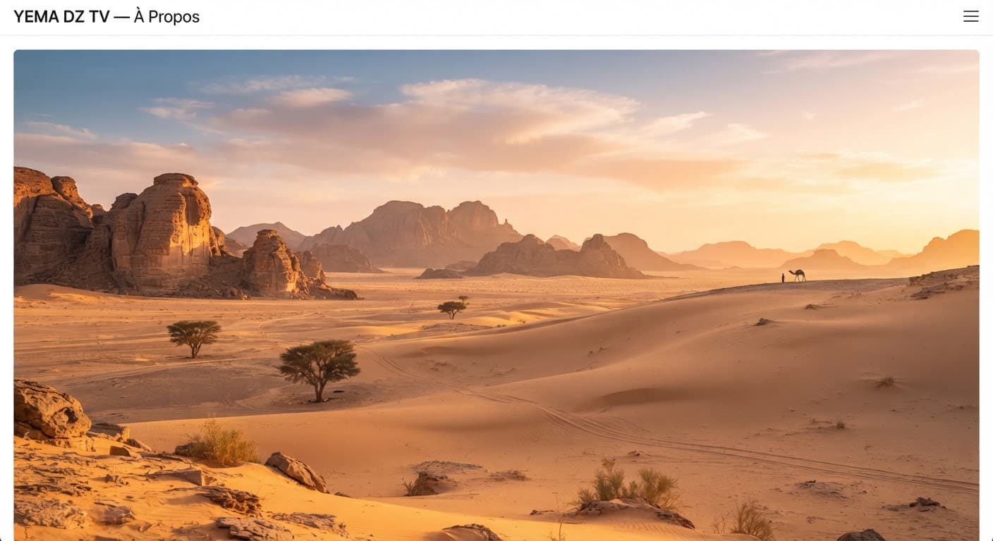 Paysage algérien aux tons de terre à l'heure dorée